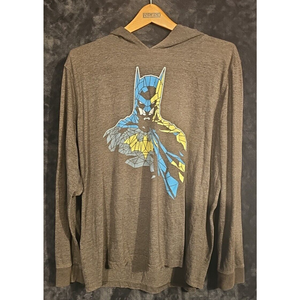 Batman Dark Knight Character Heather Hoodie Grey Sz Med